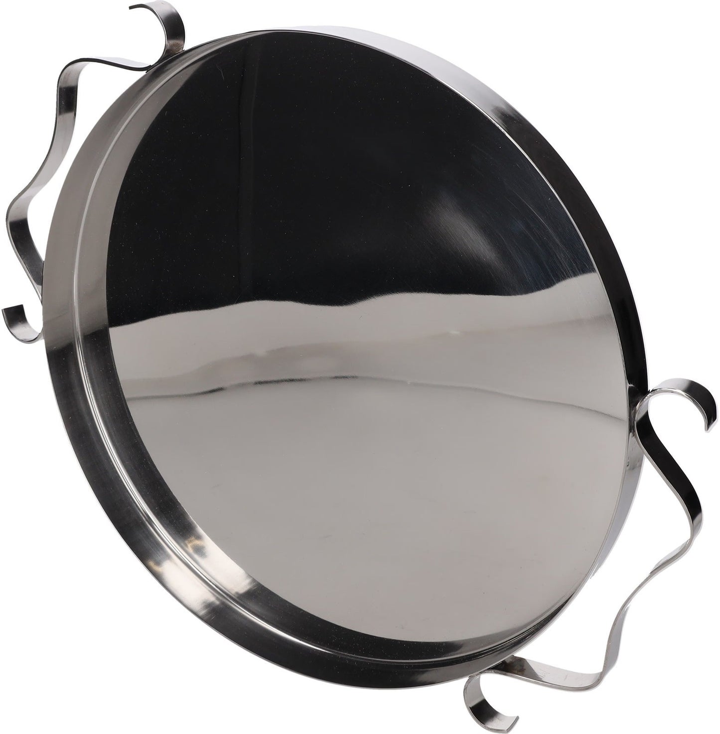 Sophie Lou Jacobsen Squiggle Tray Large Silver Stainless Steel Round OS RRP 155