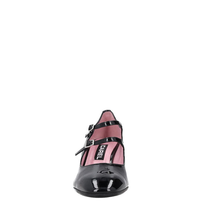 CAREL PARIS Womens Mary Jane Heels Black Leather Strappy EU 40.5 RRP 390 — View 2