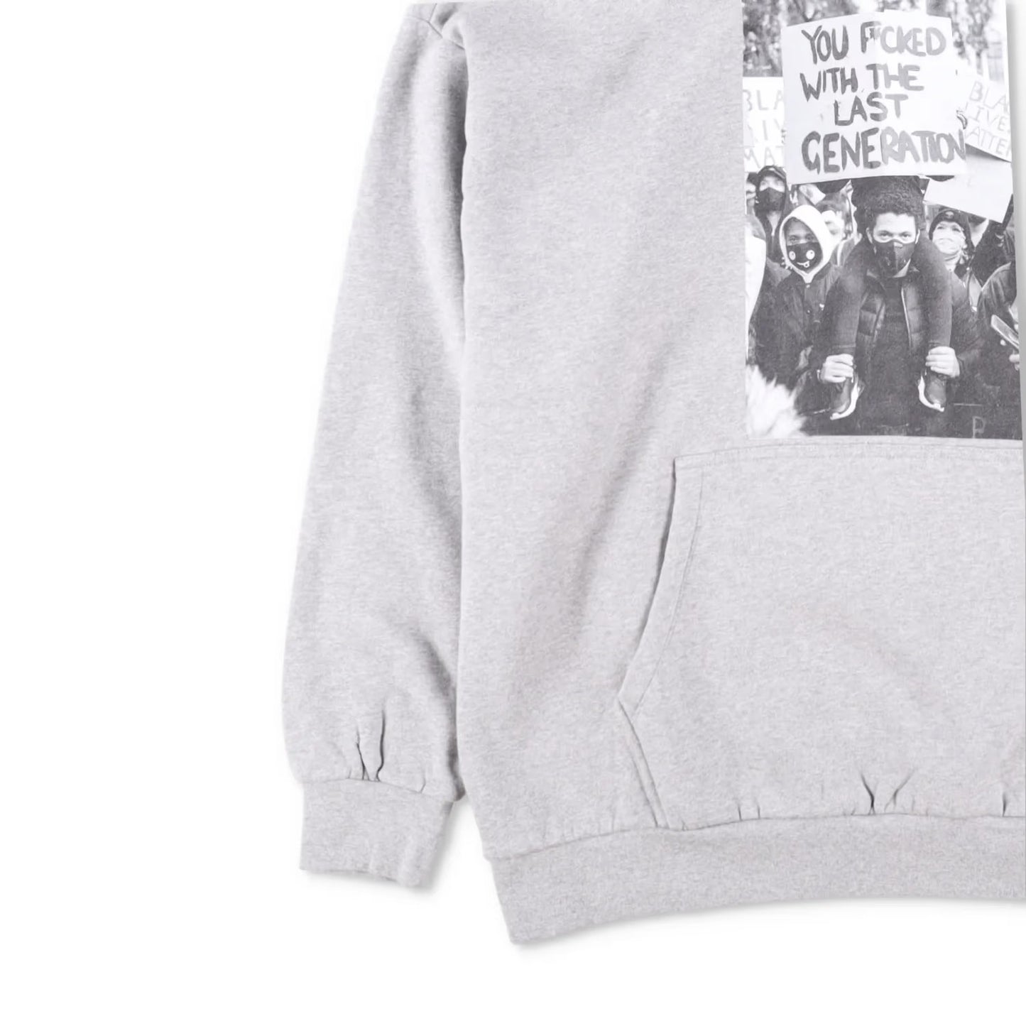WWS Mens Hoodie Cotton Hoodie Pullover Front Large Print Grey Size S RRP 150 — View 3