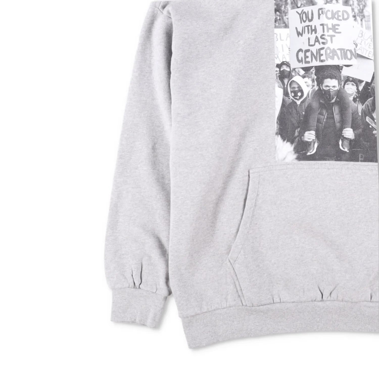 WWS Mens Hoodie Cotton Hoodie Pullover Front Large Print Grey Size S RRP 150 — View 3
