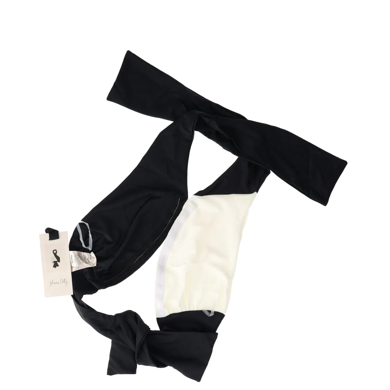 JOHANNA ORTIZ Womens Chilled Vibe Bikini Top Cross Front Black Ecru L RRP 200 — View 4
