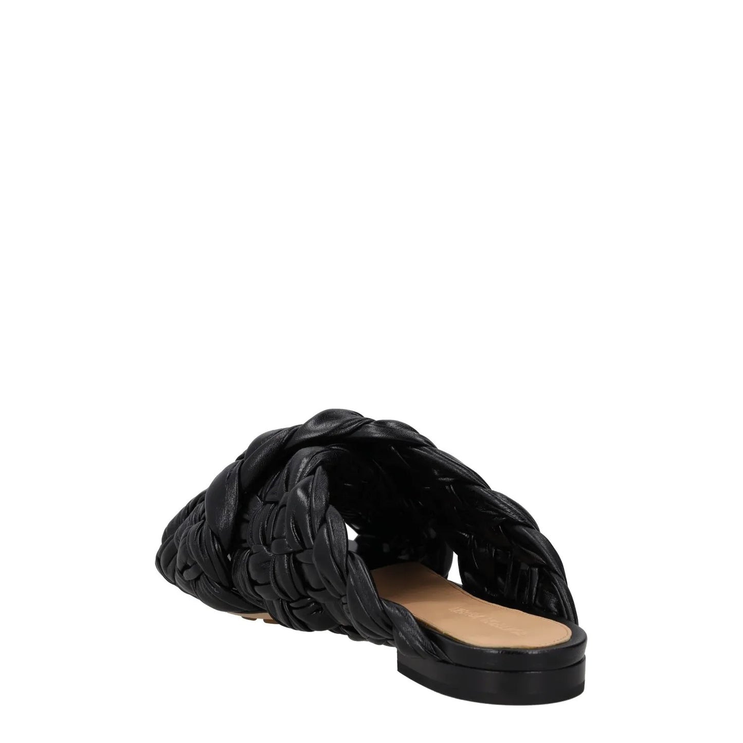 BOTTEGA VENETA Womens Slip On Sandals Black Leather Woven Flat UK 5 RRP 850 — View 5