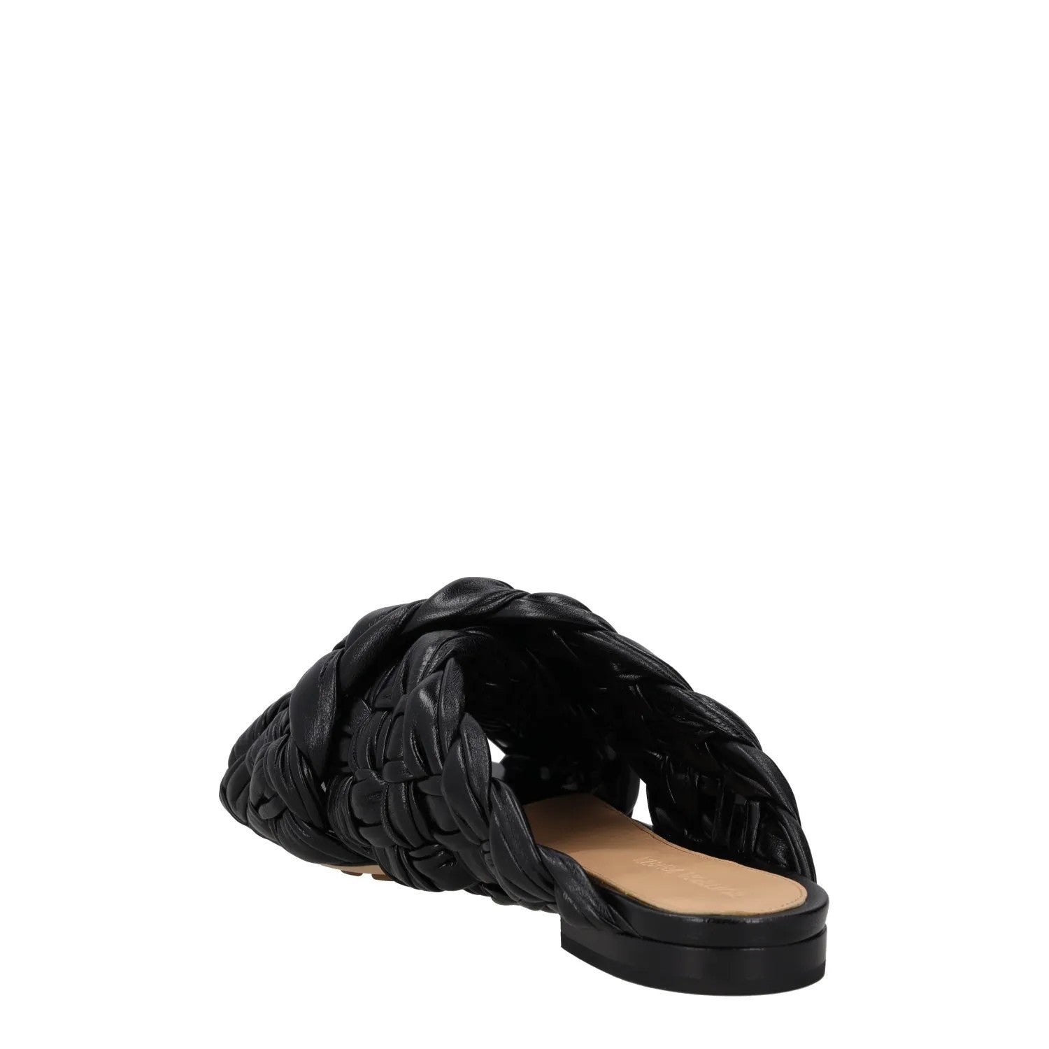 BOTTEGA VENETA Womens Slip On Sandals Black Leather Woven Flat UK 5 RRP 850 — View 5