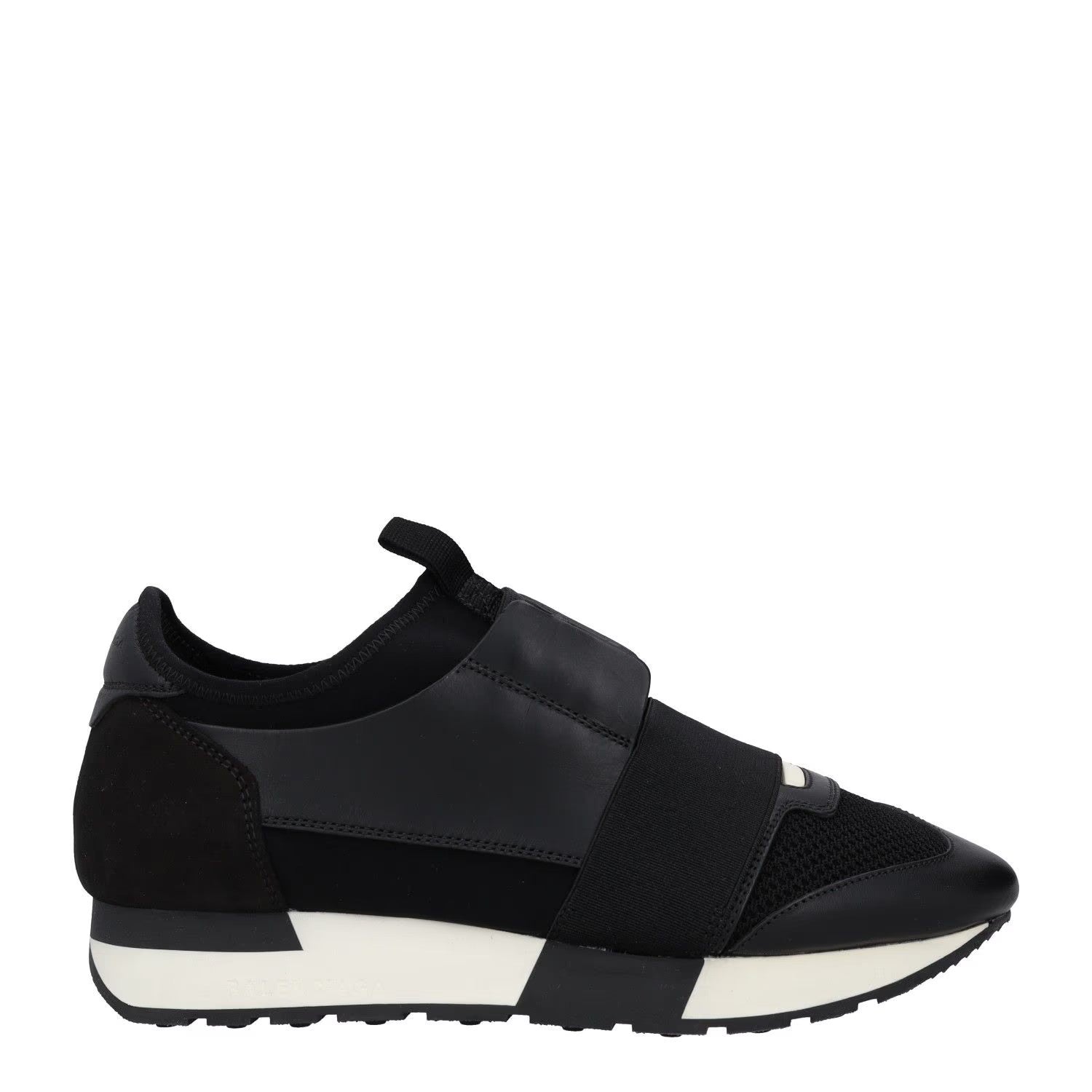 BALENCIAGA Womens Trainers Black White Leather Low Top Lace Up UK 4 RRP 495