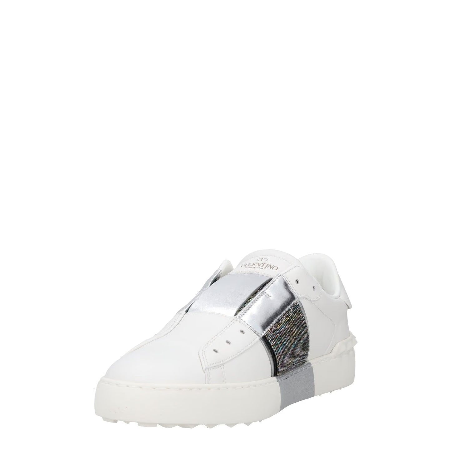 VALENTINO Womens Trainers White Grey Leather Low Top Lace Up UK 7 RRP 680 — View 3