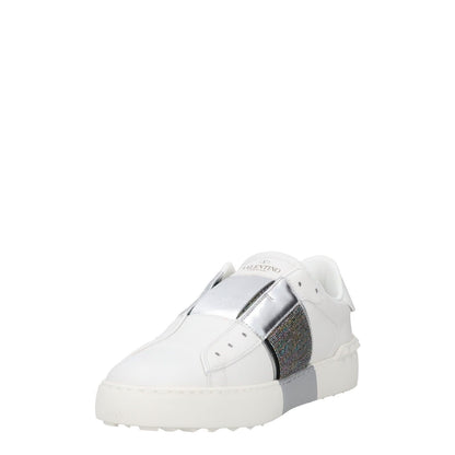 VALENTINO Womens Trainers White Grey Leather Low Top Lace Up UK 7 RRP 680 — View 3