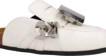 J.W. ANDERSON Womens Anderson Gourmet Loafer Tag Chain Leather White UK4 RRP 495 — View 11