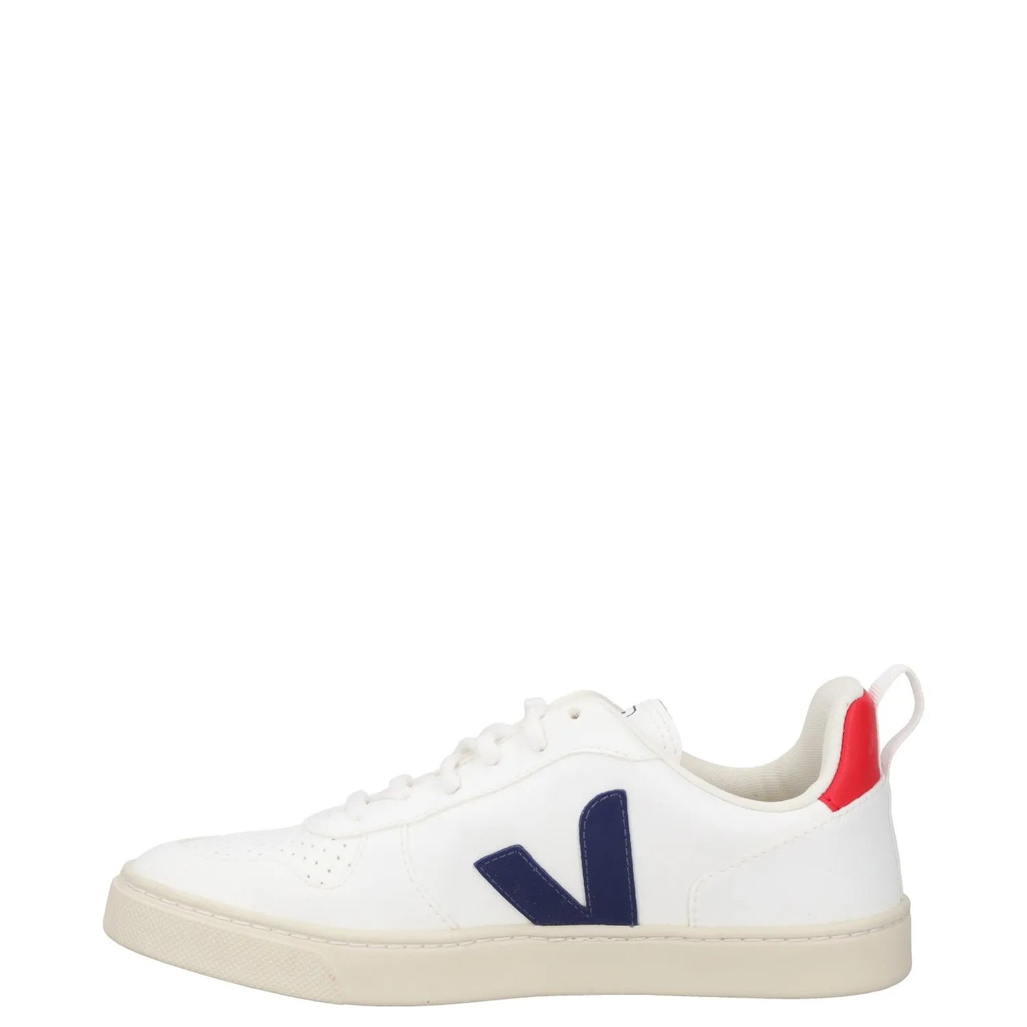 VEJA Womens Trainers White Leather Low Top Lace Up Red Blue Upper UK 4 RRP 140 — View 4