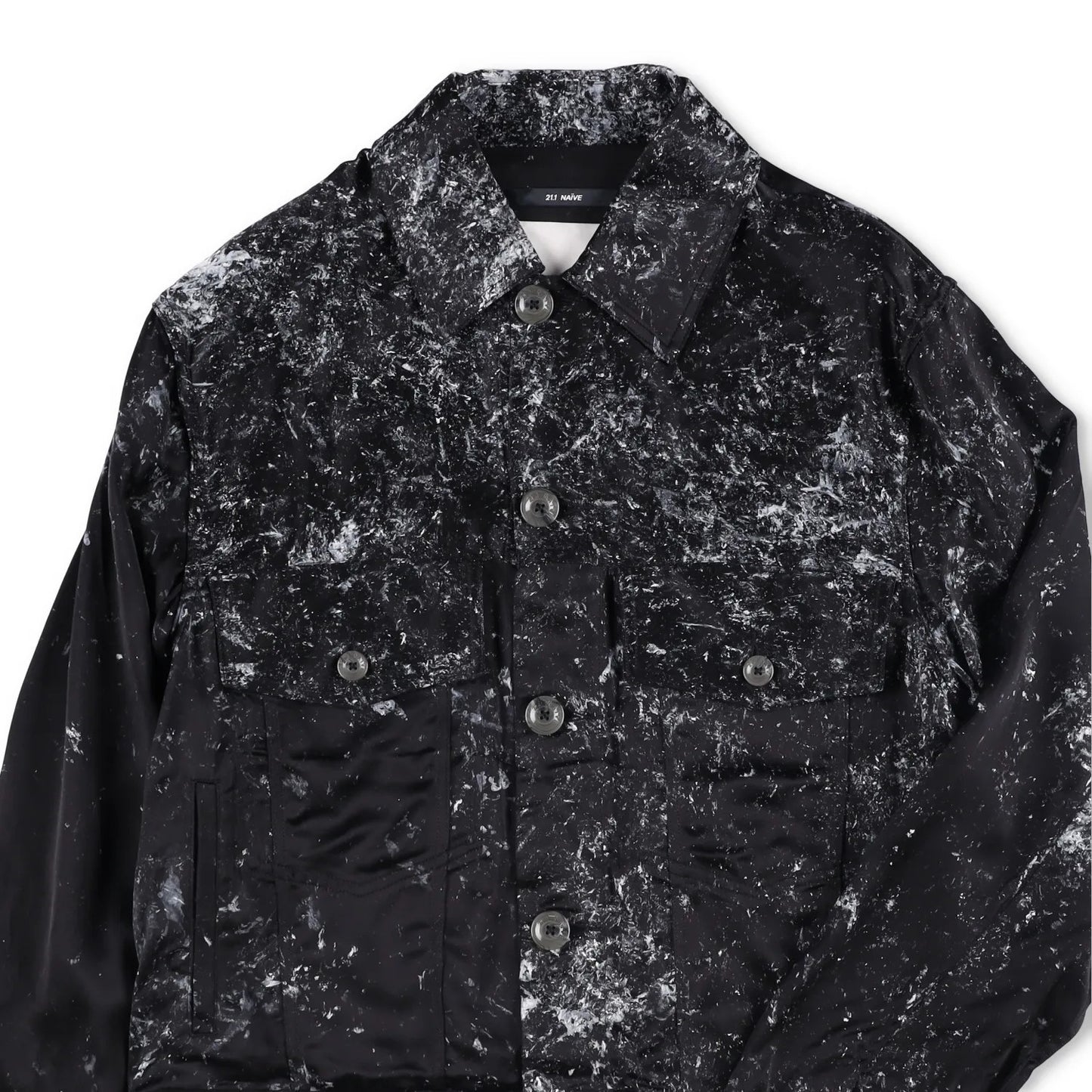 SONG FOR THE MUTE Mens Jacket Black Viscose Collared Buttoned Size 46 RRP 1045 — View 3