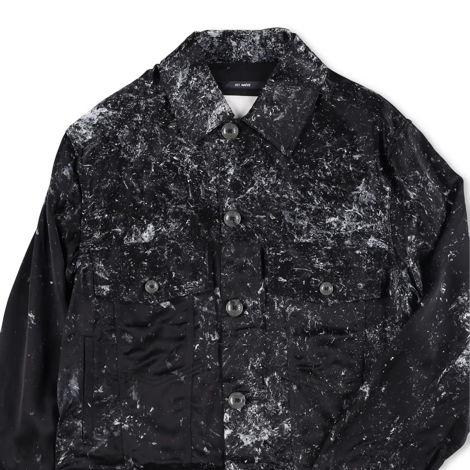 SONG FOR THE MUTE Mens Jacket Black Viscose Collared Buttoned Size 46 RRP 1045 — View 3