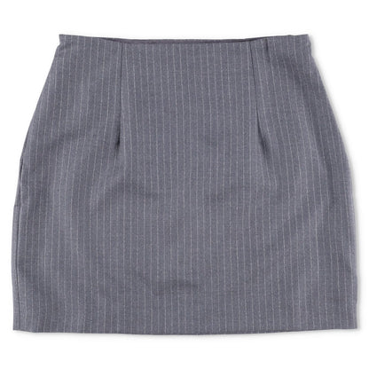GAUGE81 Womens Mani Pinstripe Mini Skirt Grey Twill Short Size 42 RRP 295
