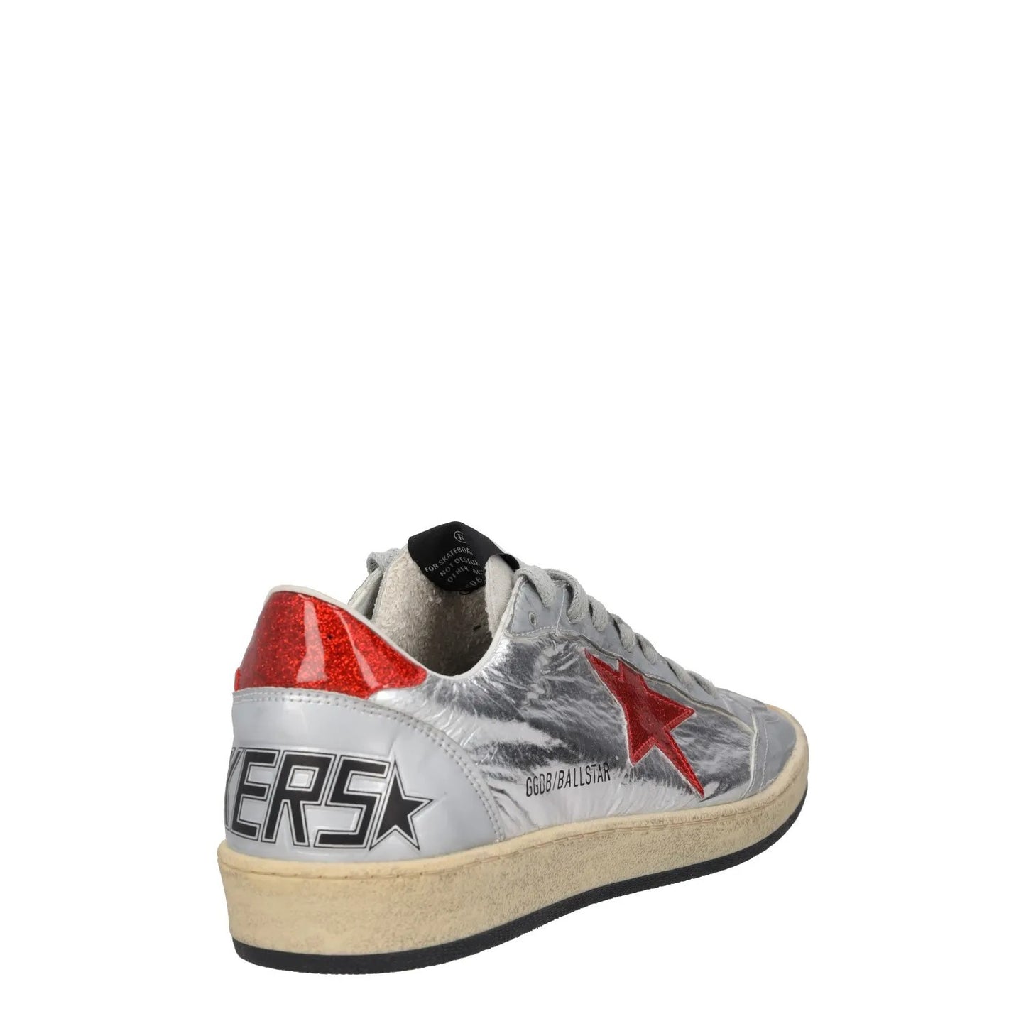 GOLDEN GOOSE Mens Trainers Silver Red Leather Low Top Lace Up UK 6 RRP 485 — View 6