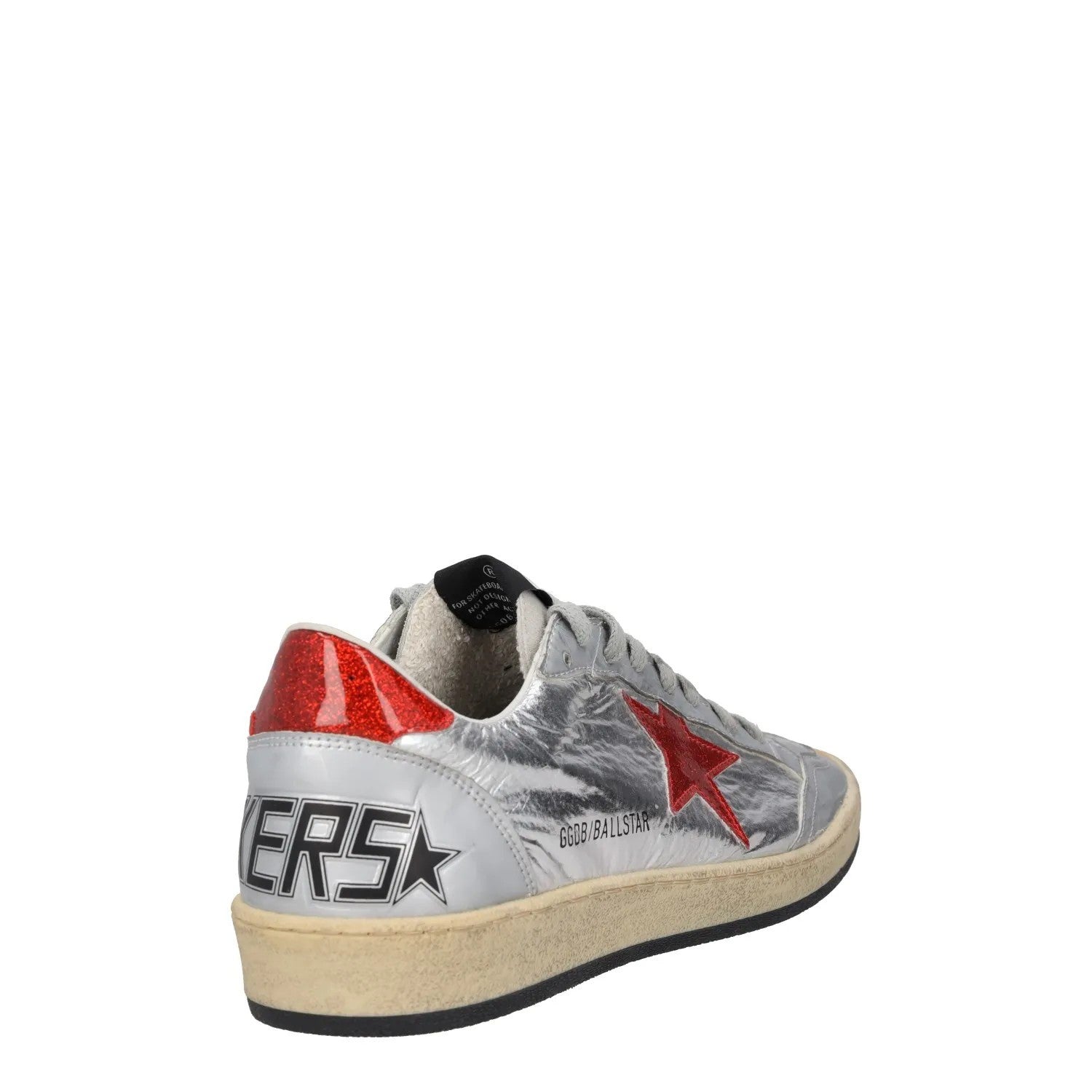 GOLDEN GOOSE Mens Trainers Silver Red Leather Low Top Lace Up UK 6 RRP 485 — View 6