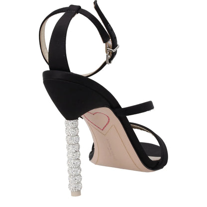 SOPHIA WEBSTER Rosalind Crystal Sandals Black Satin Leather Lining UK 6.5 RRP500 — View 6