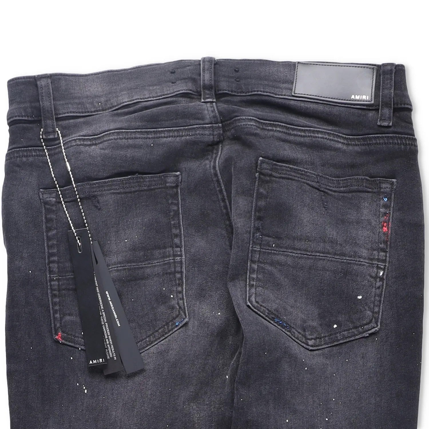 AMIRI Mens Skinny Jeans Cotton Blend Paint Splatter Distressed Black 31 RRP 745 — View 5