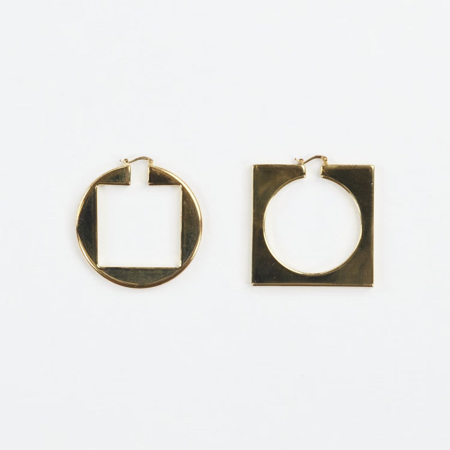 JACQUEMUS Les Creoles Rond Carre Silver Metallic Huggie Earrings Hoop OS RRP 330