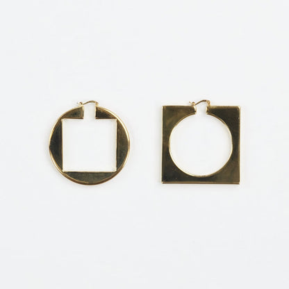 JACQUEMUS Les Creoles Rond Carre Silver Metallic Huggie Earrings Hoop OS RRP 330