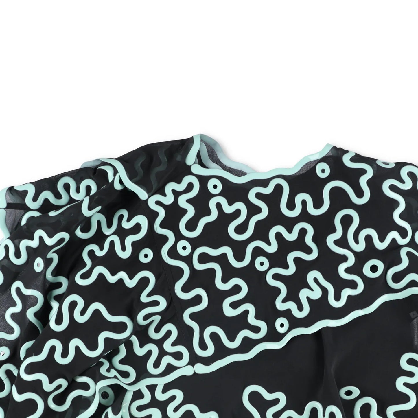 BOTTEGA VENETA Women Vic Top Blouse Layered Embroider Black Geometric M RRP4905 — View 3