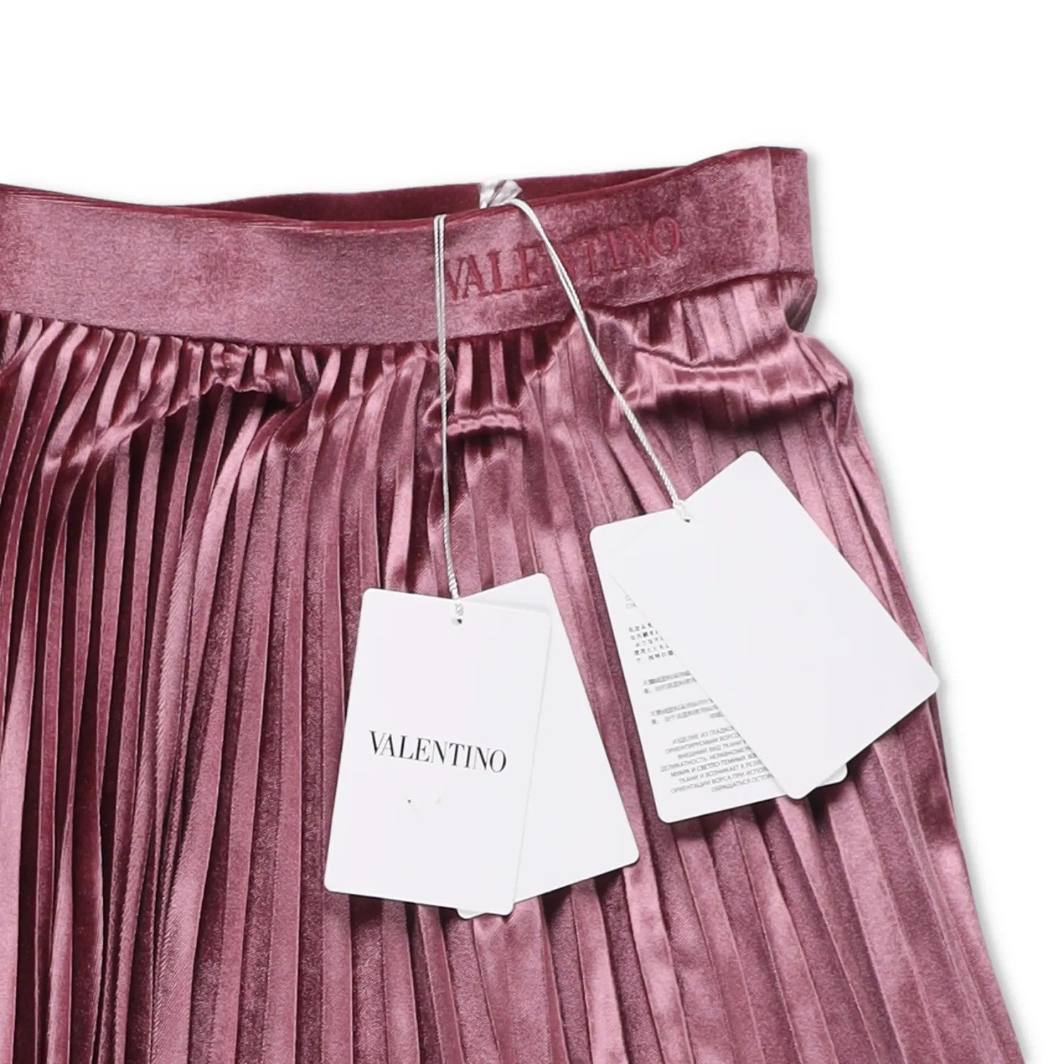 VALENTINO Womens Midi Skirt Satin Pleated Pink Shiny Polyester Blend M RRP 1450 — View 6
