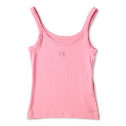 MARINE SERRE Womens Organic Cotton Rib 2X2 Tank Top Sleeveless Pink S RRP 130