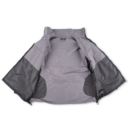 BALENCIAGA Mens Track Jacket Grey Black Windbreaker Stand-Up Collar 48 RRP 1500 — View 6