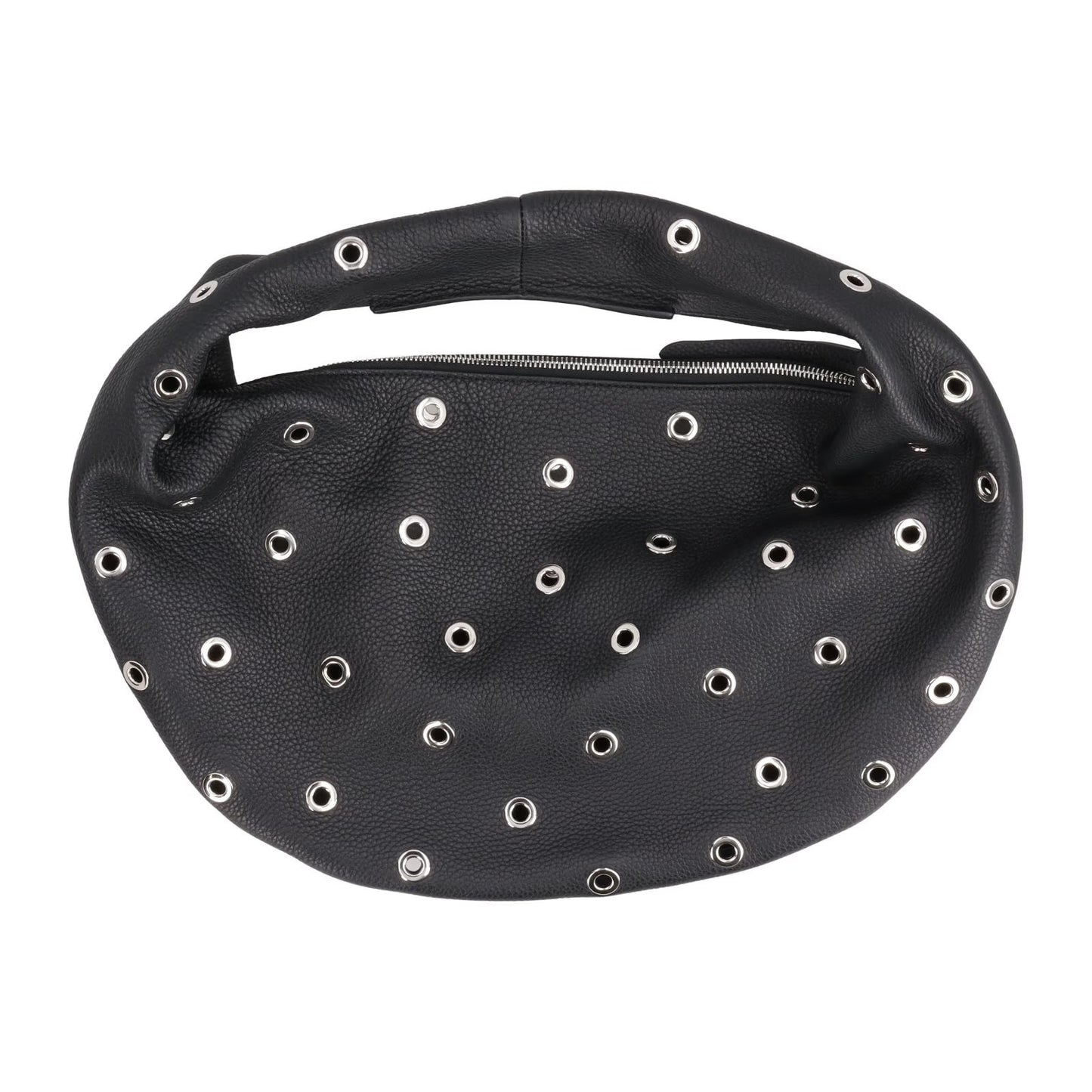 KHAITE Womens Olivia Studded Hobo Medium Shoulder Bag Black Printed OS RRP 1795