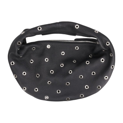 KHAITE Womens Olivia Studded Hobo Medium Shoulder Bag Black Printed OS RRP 1795