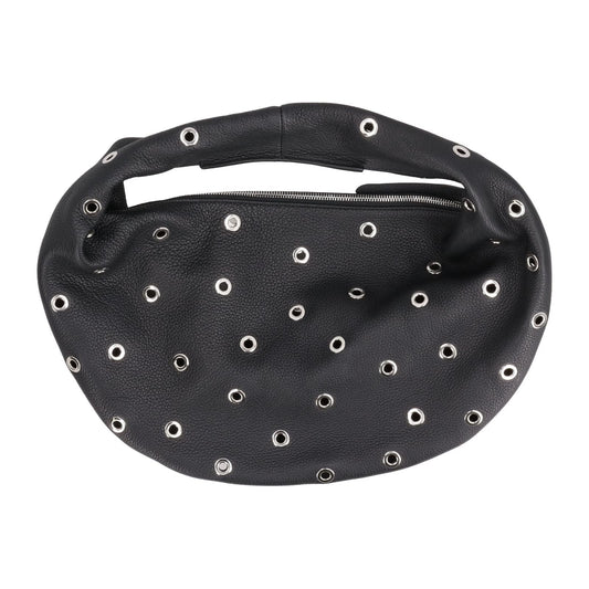 KHAITE Womens Olivia Studded Hobo Medium Shoulder Bag Black Printed OS RRP 1795