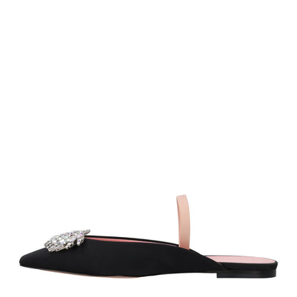 PIFERI Womens Drizella Flat Square Toe Pump Satin Crystal Black UK5 RRP 575 — View 4