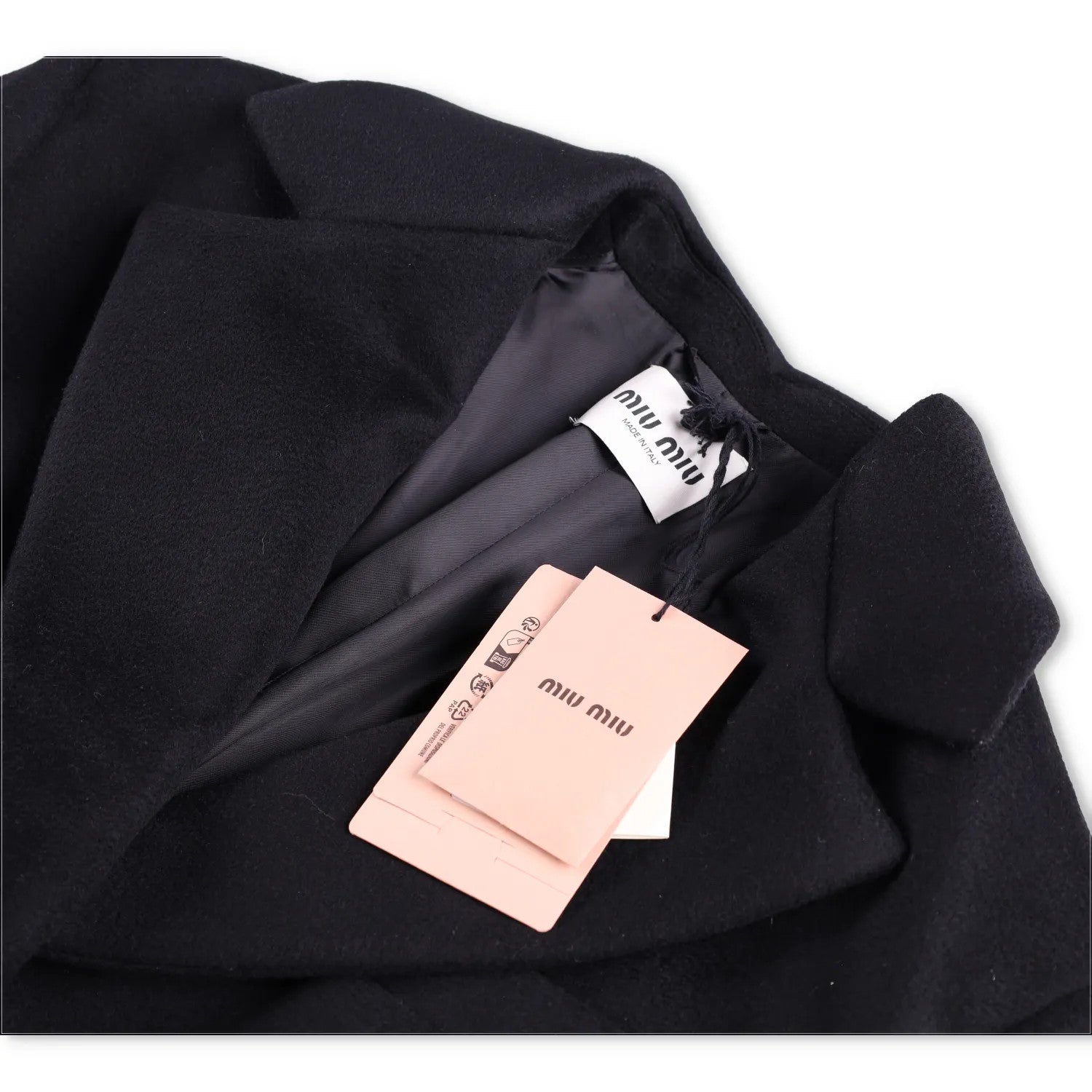 MIU MIU Men Velour Padded Soprabiti Overcoat Black Long Spread Collar 46 RRP4050 — View 10