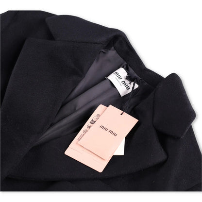 MIU MIU Men Velour Padded Soprabiti Overcoat Black Long Spread Collar 46 RRP4050 — View 10