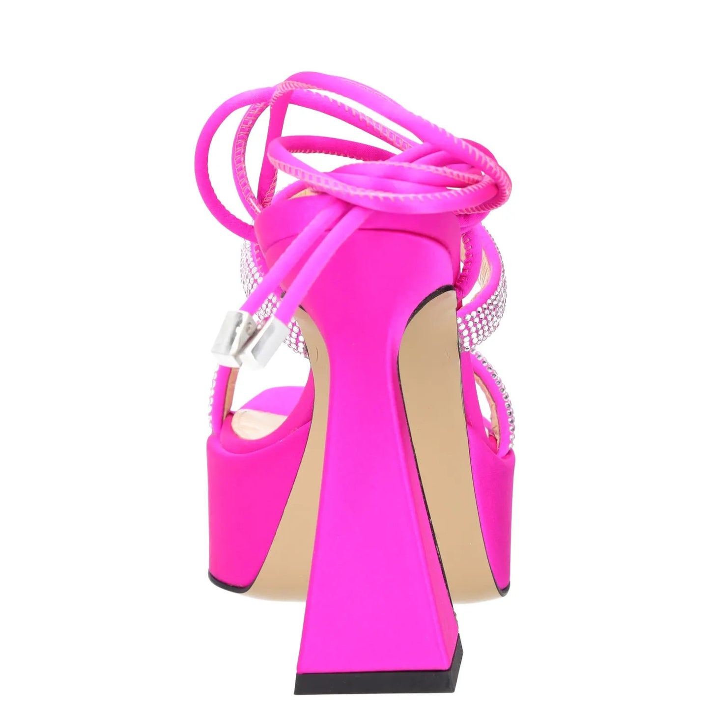 MACH & MACH Womens Platform Heels Pink Rhinestone Strappy Open Toe UK1.5 RRP 600 — View 4