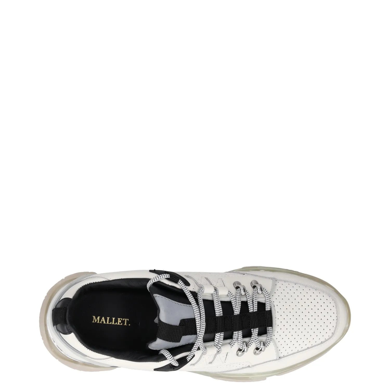 MALLET Mens Trainers White Leather Low Top Lace Up Sneakers UK 7 RRP 185 — View 7