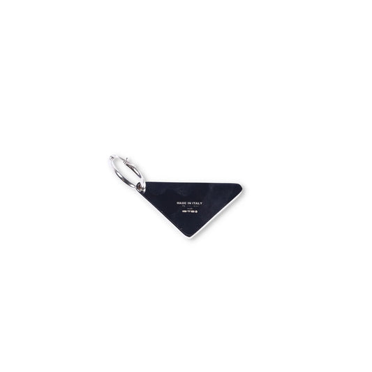 PRADA Silver Crystal Triangle Logo Hoop Drop Single Earring White OS RRP 650 — View 2