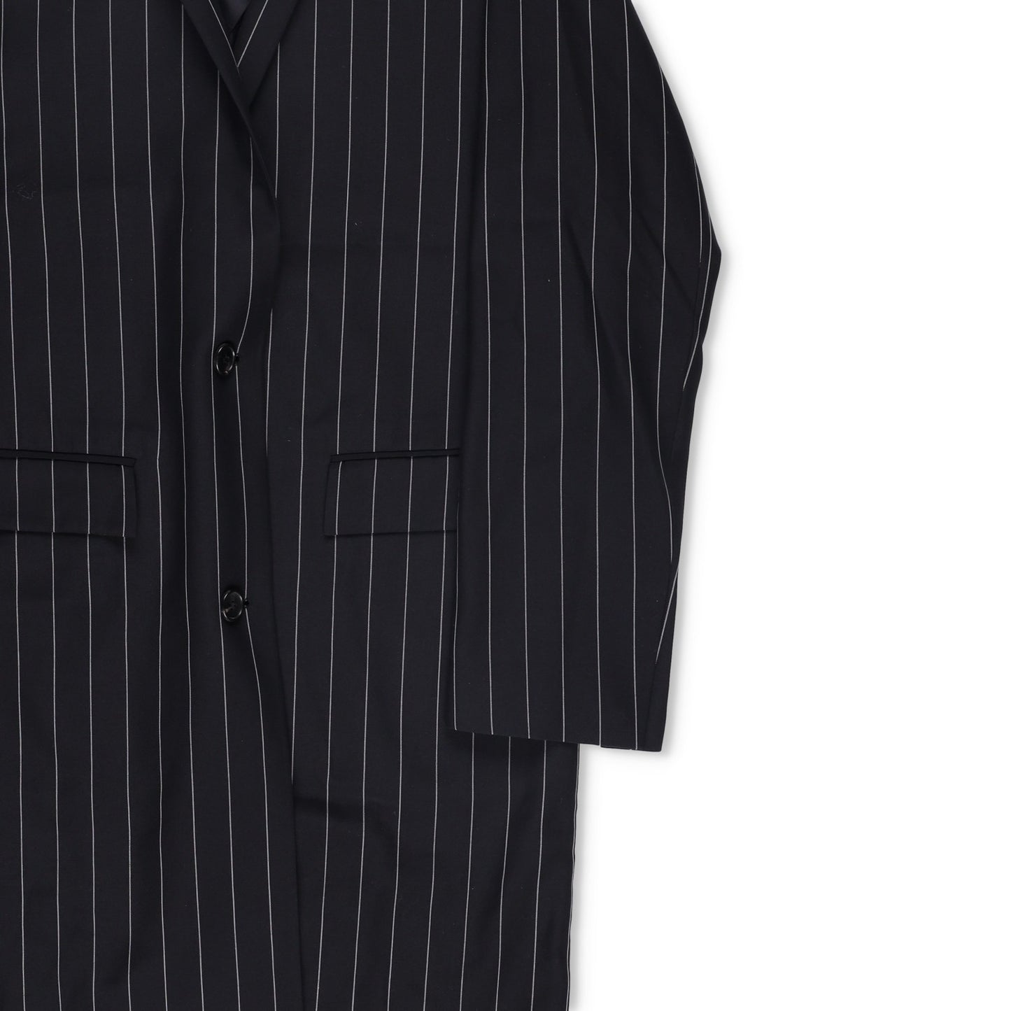 JUUN-J Unisex Striped Pinstripe Long Coat Wool Size 36 RRP1200 — View 6