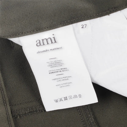 AMI Mens Trousers Green Mid Rise Straigh Leg Slash Pockets Cotton Size 27 RRP225 — View 9