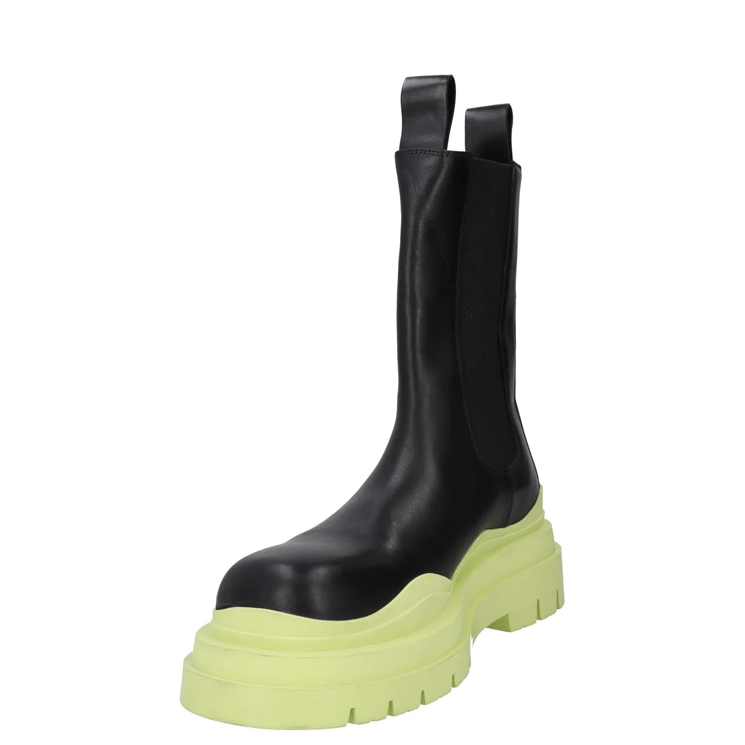 BOTTEGA VENETA Mens Chelsea Boots Black Yellow Leather High Ankle UK 11 RRP 1090 — View 3
