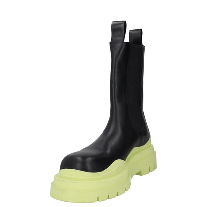 BOTTEGA VENETA Mens Chelsea Boots Black Yellow Leather High Ankle UK 11 RRP 1090 — View 3
