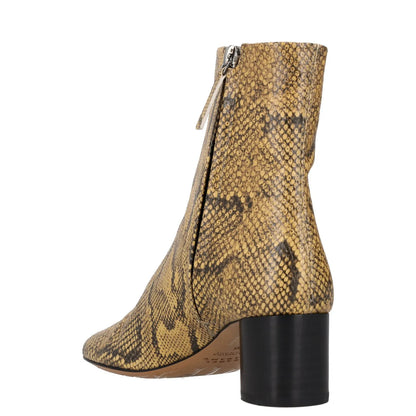 ISABEL MARANT Women Laeden Mid Heel Ankle Boots Printed Leather Beige 35 RRP 790 — View 5