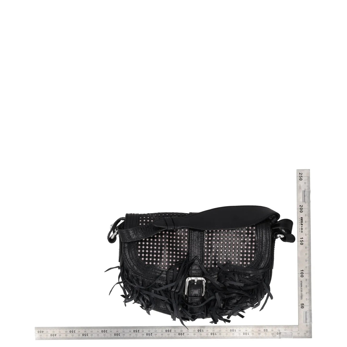 JUST CAVALLI Womens Crossbody Bag Black Leather Silver Buckle Size S RRP 300 — View 5
