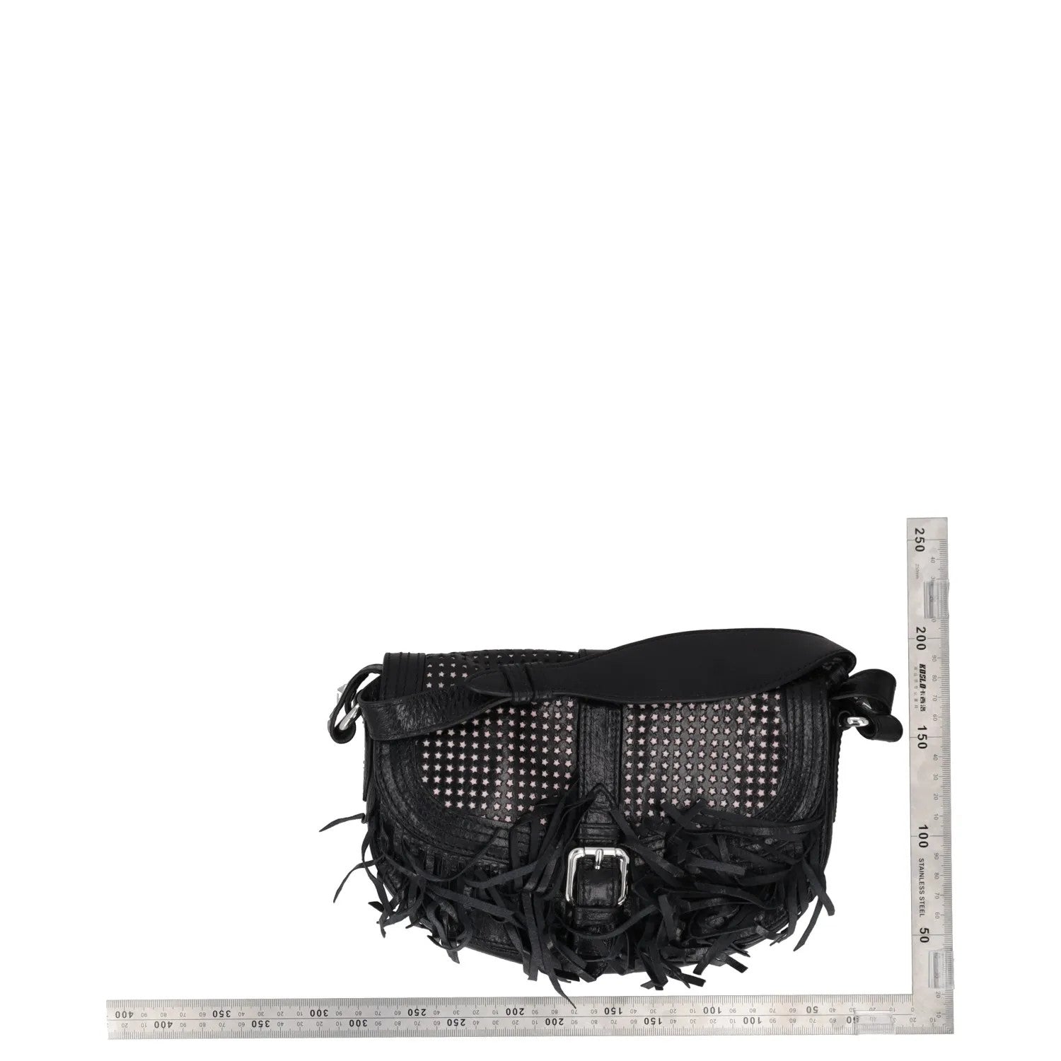 JUST CAVALLI Womens Crossbody Bag Black Leather Silver Buckle Size S RRP 300 — View 5