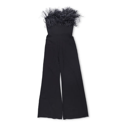 16ARLINGTON Womens Taree Strapless Jumpsuit with Feather Trim Black 8 RRP 990 — View 2