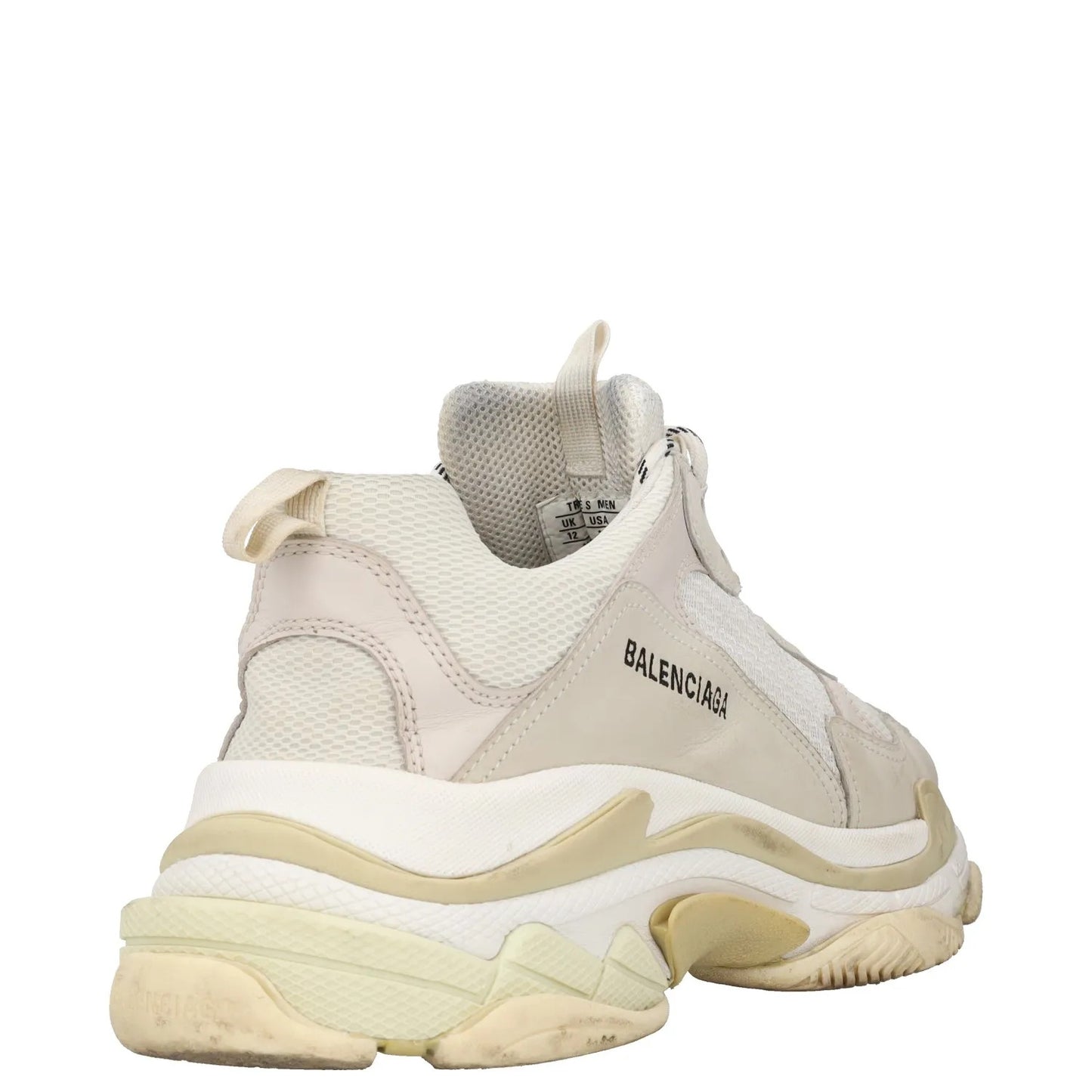 BALENCIAGA Womens Trainers White Leather Low Top Lace Up Sneaker UK 12 RRP 750 — View 6