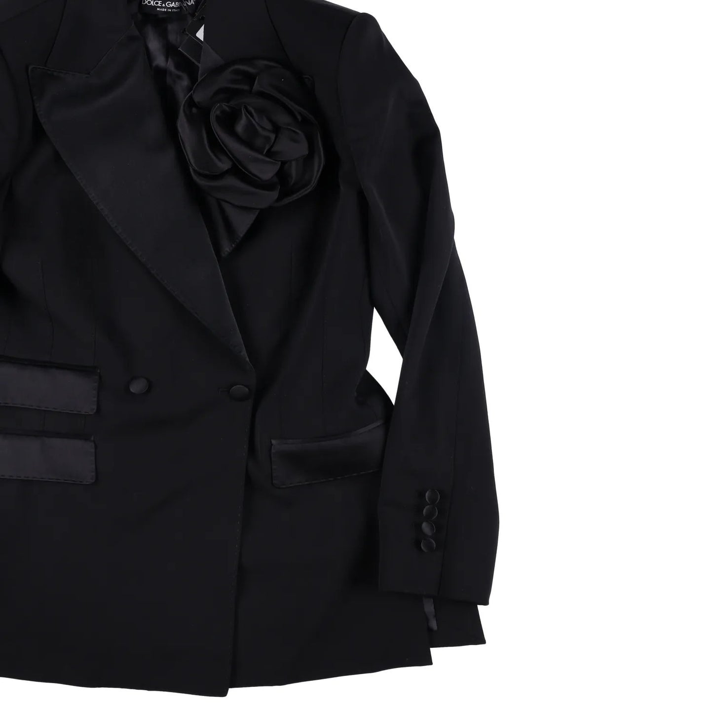 DOLCE & GABBANA Womens Jacket Blazer V-Neck Long Sleeve Black Size 40 RRP 3600 — View 5