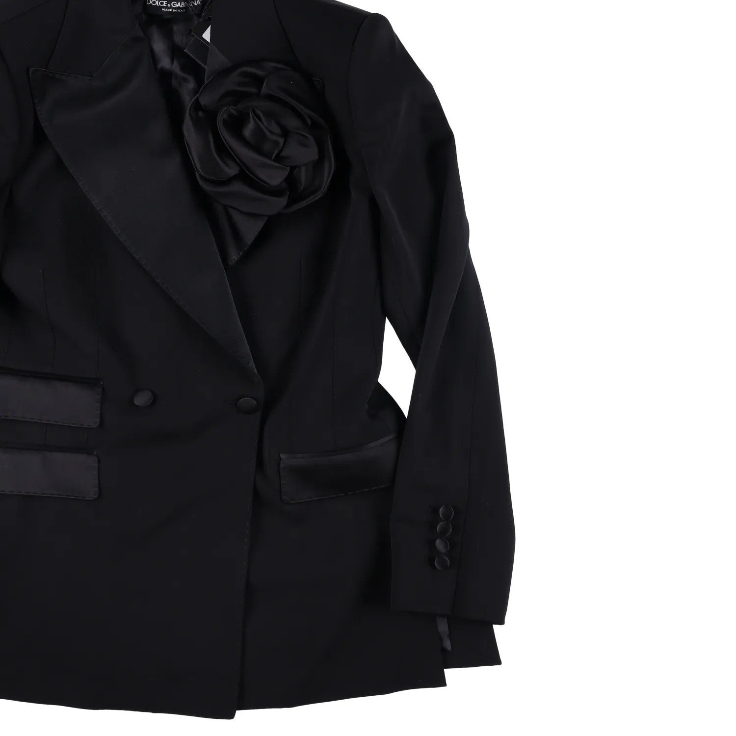 DOLCE & GABBANA Womens Jacket Blazer V-Neck Long Sleeve Black Size 40 RRP 3600 — View 5