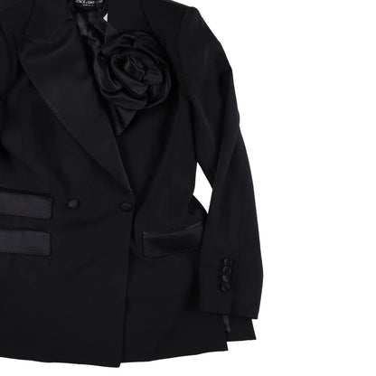 DOLCE & GABBANA Womens Jacket Blazer V-Neck Long Sleeve Black Size 40 RRP 3600 — View 5