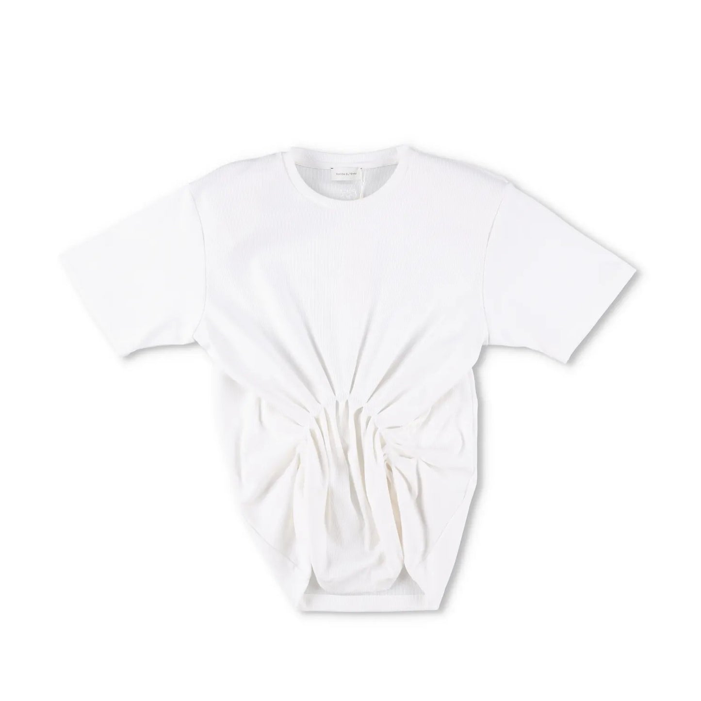 MAGDA BUTRYM Womens Re25 T-Shirt 01 Ruffle Short Sleeve Crop White 34 RRP 330 — View 5