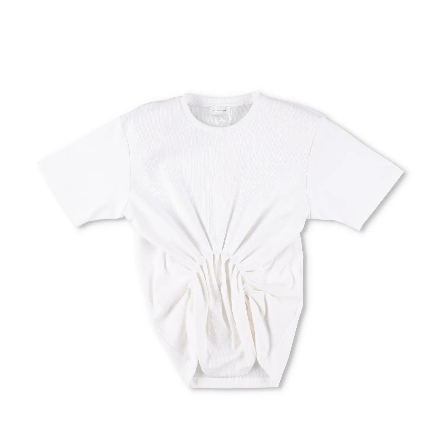 MAGDA BUTRYM Womens Re25 T-Shirt 01 Ruffle Short Sleeve Crop White 34 RRP 330 — View 5