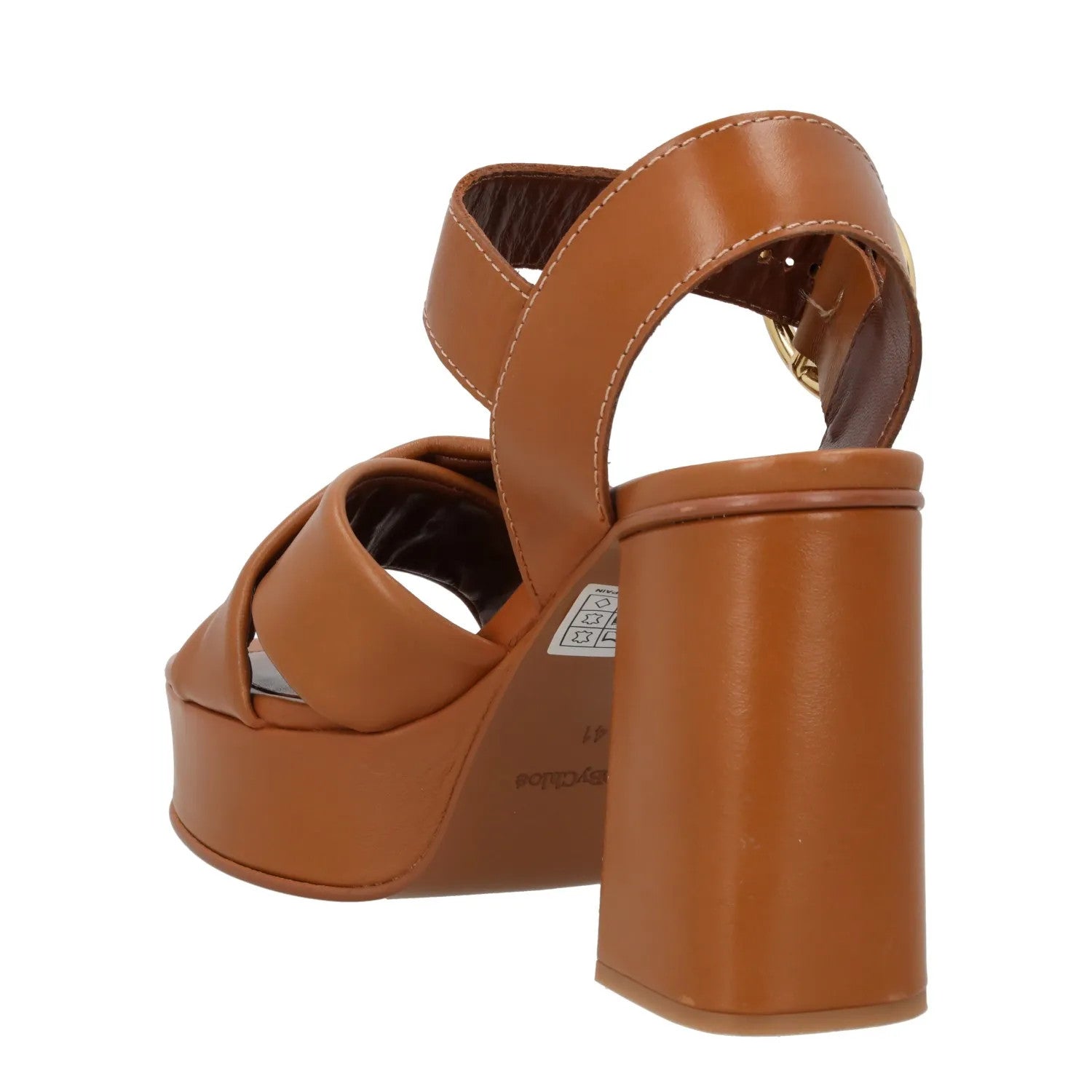 SEE BY CHLOE Womens Lyna Platform Leather Sandals Brown High Heel Tan UK8 RRP425 — View 5
