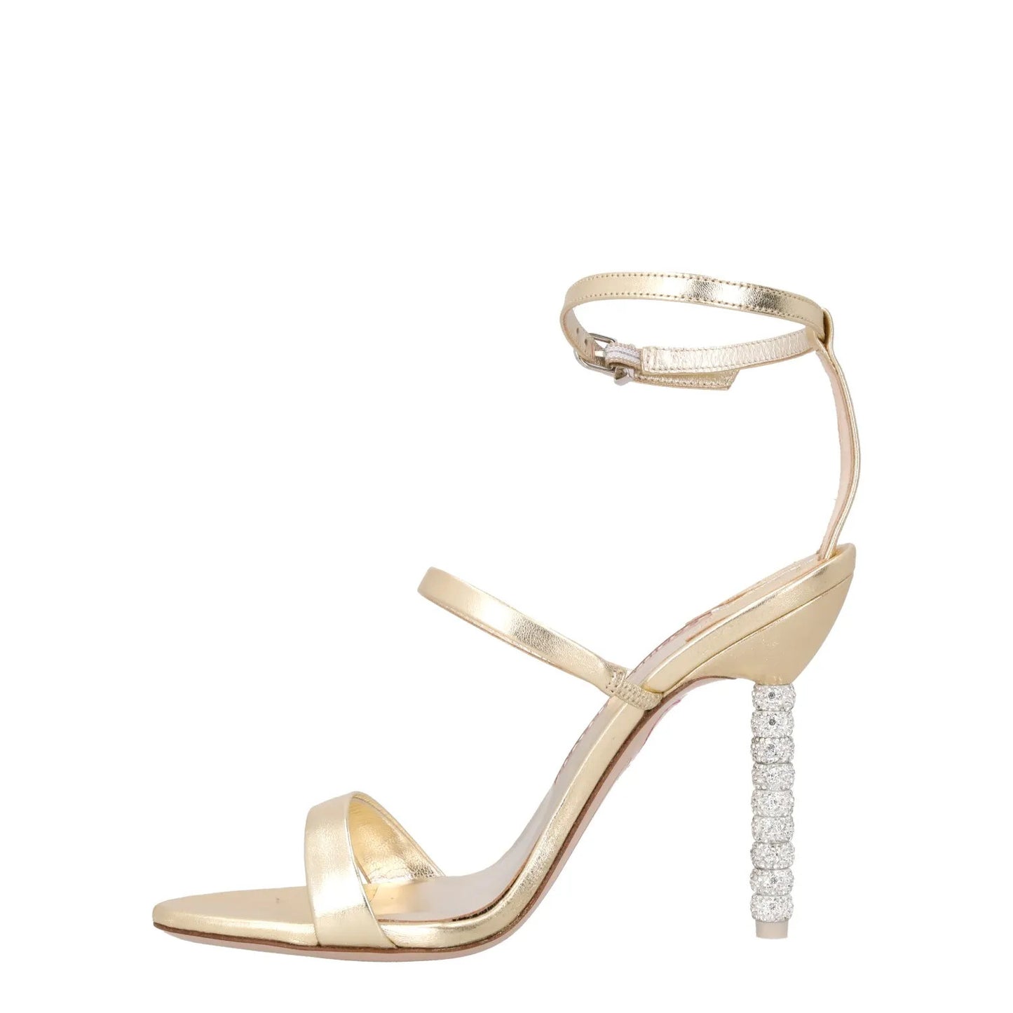 SOPHIA WEBSTER Womens Rosalind Crystal Sandals Leather Gold Heeled UK8.5 RRP 500 — View 4